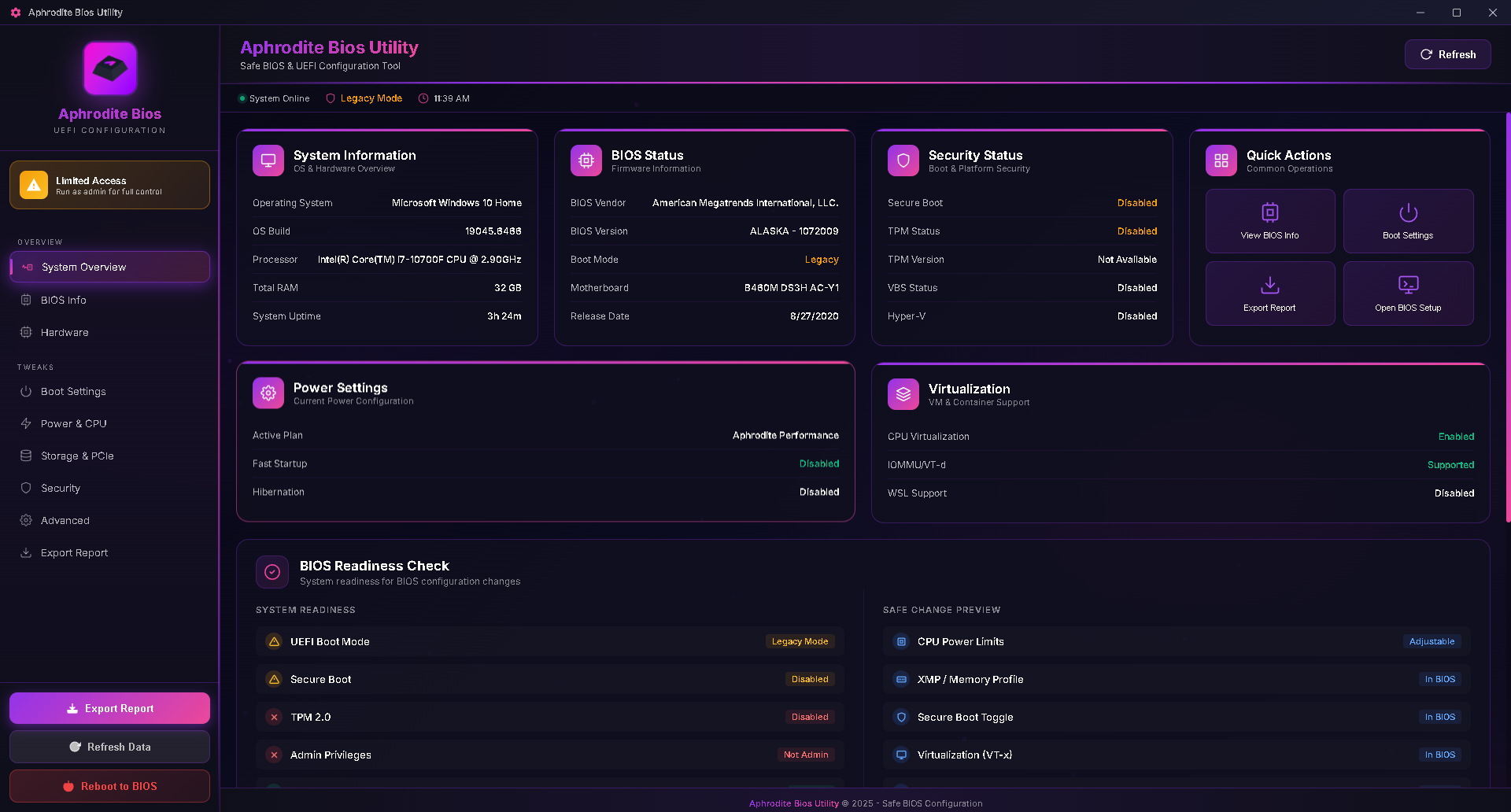 BIOS Optimization preview